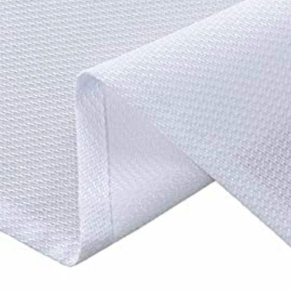 Biscaynebay Textured Fabric Round Tablecloth 60 In Dia White Water Resistant - Picture 6 of 7